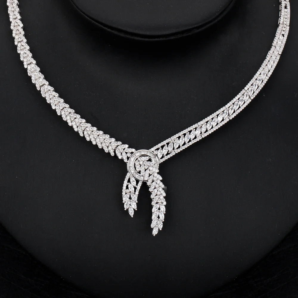 Bride Talk Luxury 4PCS Jewelry sets Nigerian Design Women Wedding Cubic Zircon Necklace Earring Dubai Bridal CZ Wedding Sets