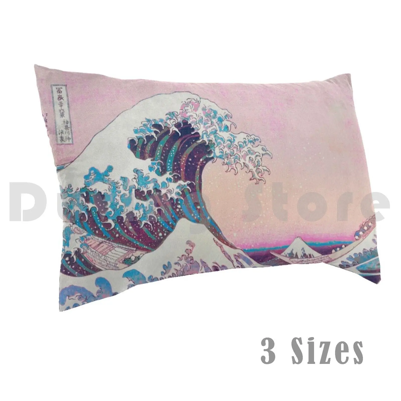 The Great Retro Wave Pillow Case Printed 50x75 The Great Wave Off Kanagawa The Great Wave Wave Ocean Japan