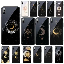 Witches moon Tarot Mystery Totem Glass phone case For iphone 15 14 13 Pro Max For iphone 12 11 Pro Max XS 14 Plus Case