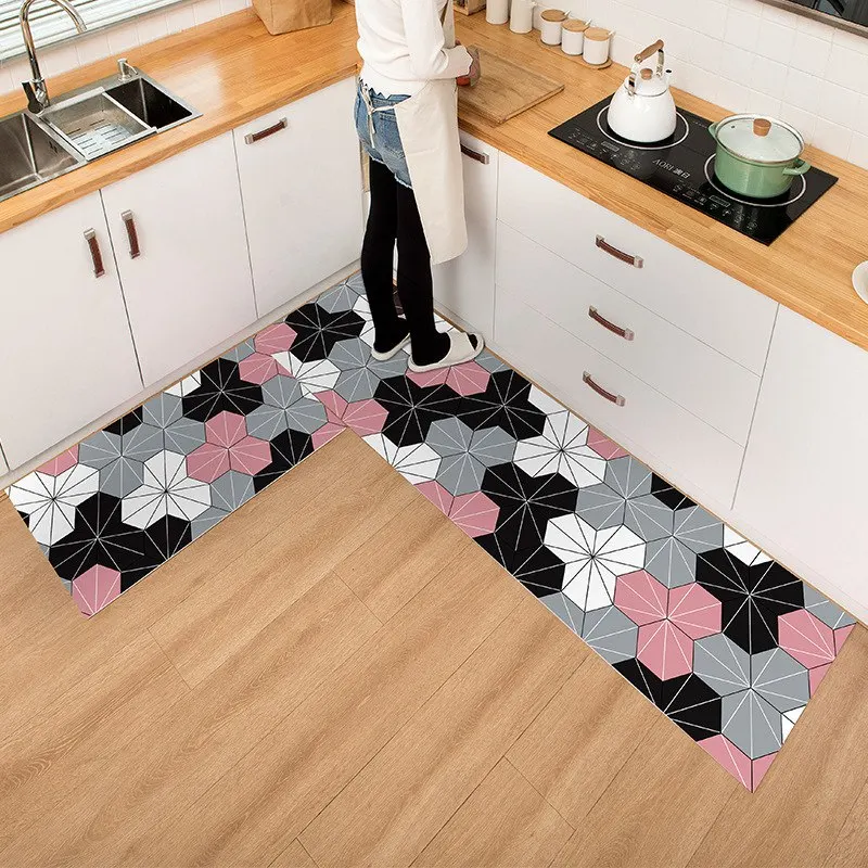 

Kitchen Mat Can Custom Non-Slip Variety Of Patterns Modern Area Rugs Hallway Balcony PVC Carpet Home Entrance Doormat