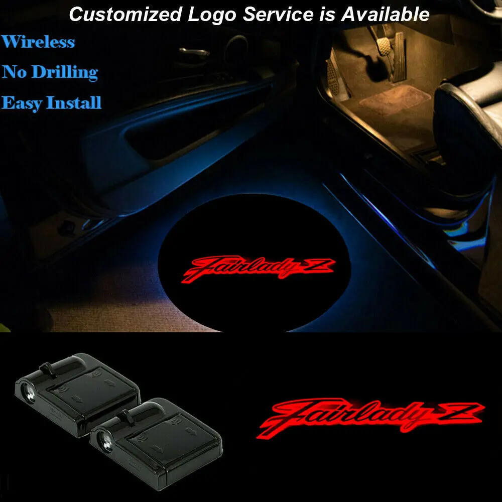 

Wireless Red Black Fairlady Z Logo Car Door Welcome LED Projector Courtesy Light for Nissan 350z 370z