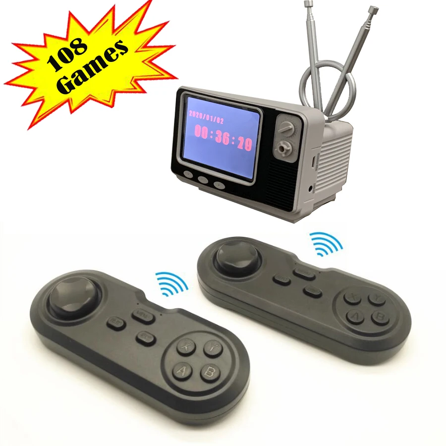 Retro Mini TV Console Handheld Game Console Video Games for NES Games with 2 Wireless Controllers 108 Different Games AV Out