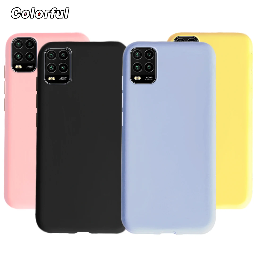 Shockproof Case For Xiaomi Mi 10 Lite 5G Case Candy Color Ultra Slim Soft Silicone Cover For Xiaomi Mi10 Pro Lite 10lite Bumper