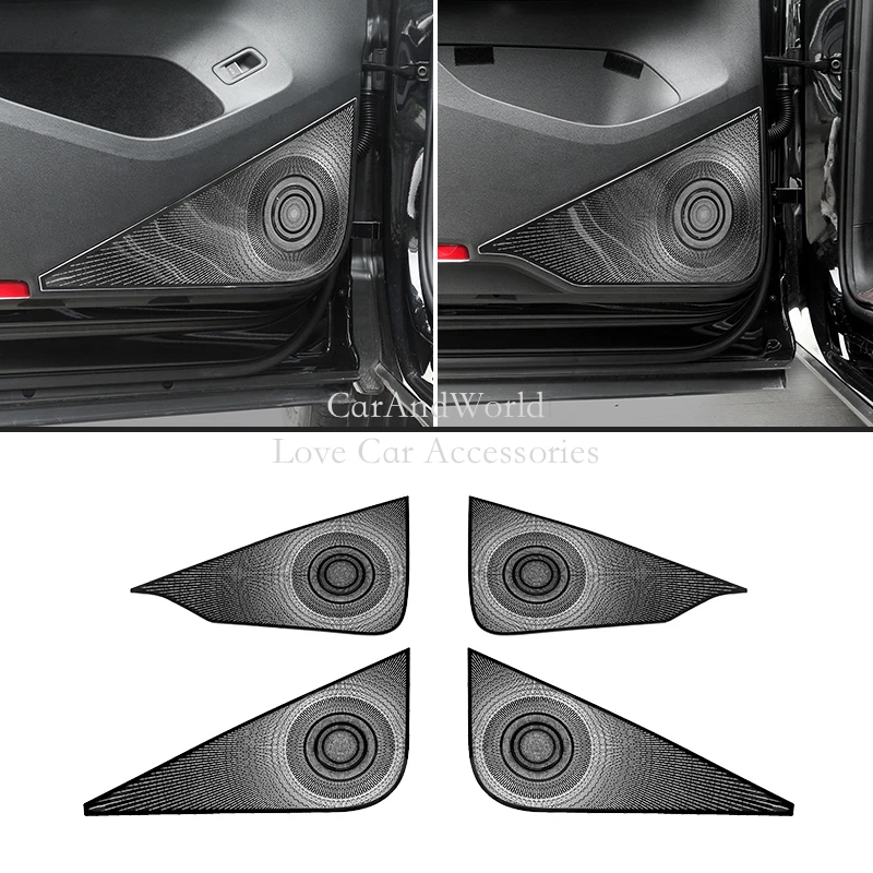 For Volkswagen VW Teramont Atlas 2021 2022 Stainless Interior Door Speaker Audio Cover Horn Stereo Trumpet Trims Car Accessories