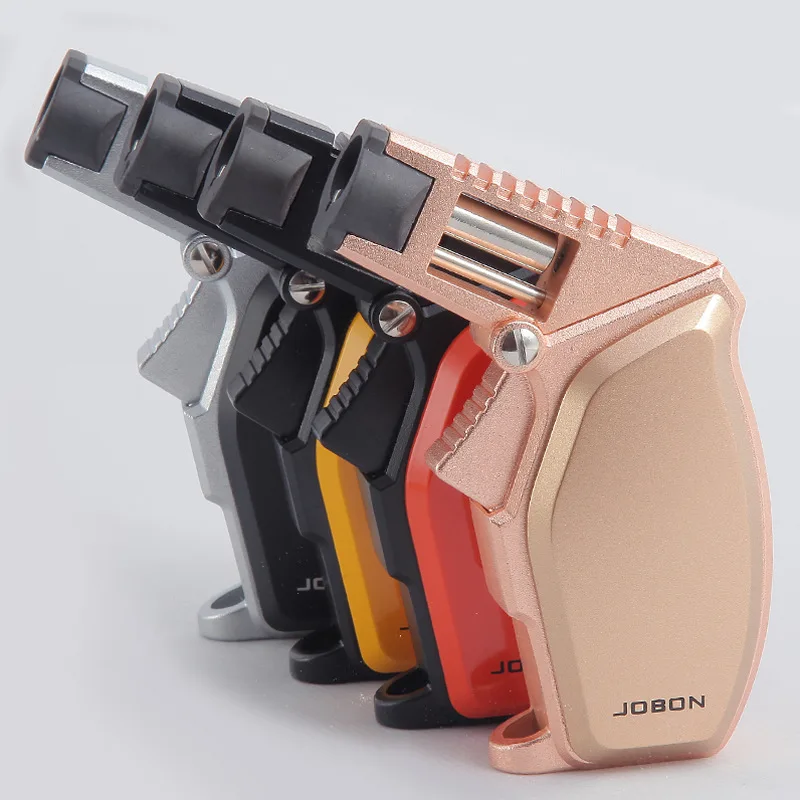 JOBON Turbo Jet Inflatable Lighter Metal Windproof Spray Gun Butane Gas Cigar Lighter Exquisite Smoking Gift for Men