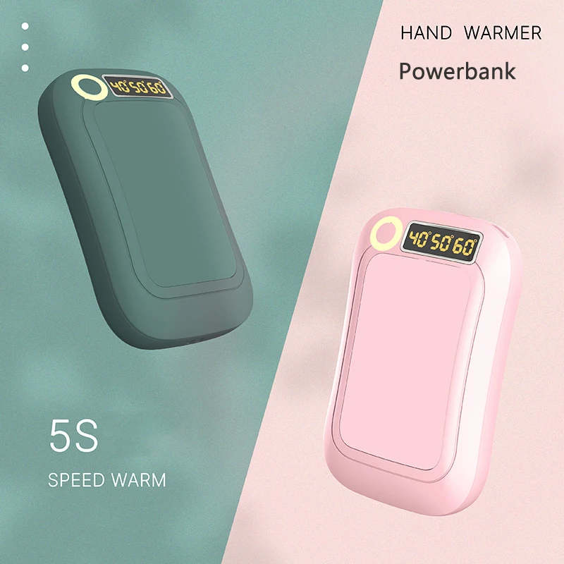 

Portable Charger External Batter Mini Powerbank for iPhone 15 Huawei Xiaomi Power Bank Hand Warmer Heater 10000mAh