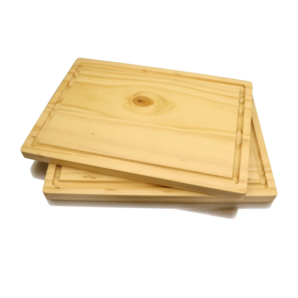 

Jaswehome Rectangular Pinewood Cutting Board Light Color Wood Chopping Blocks Cheese Board Kitchen Boards With Juice Groove