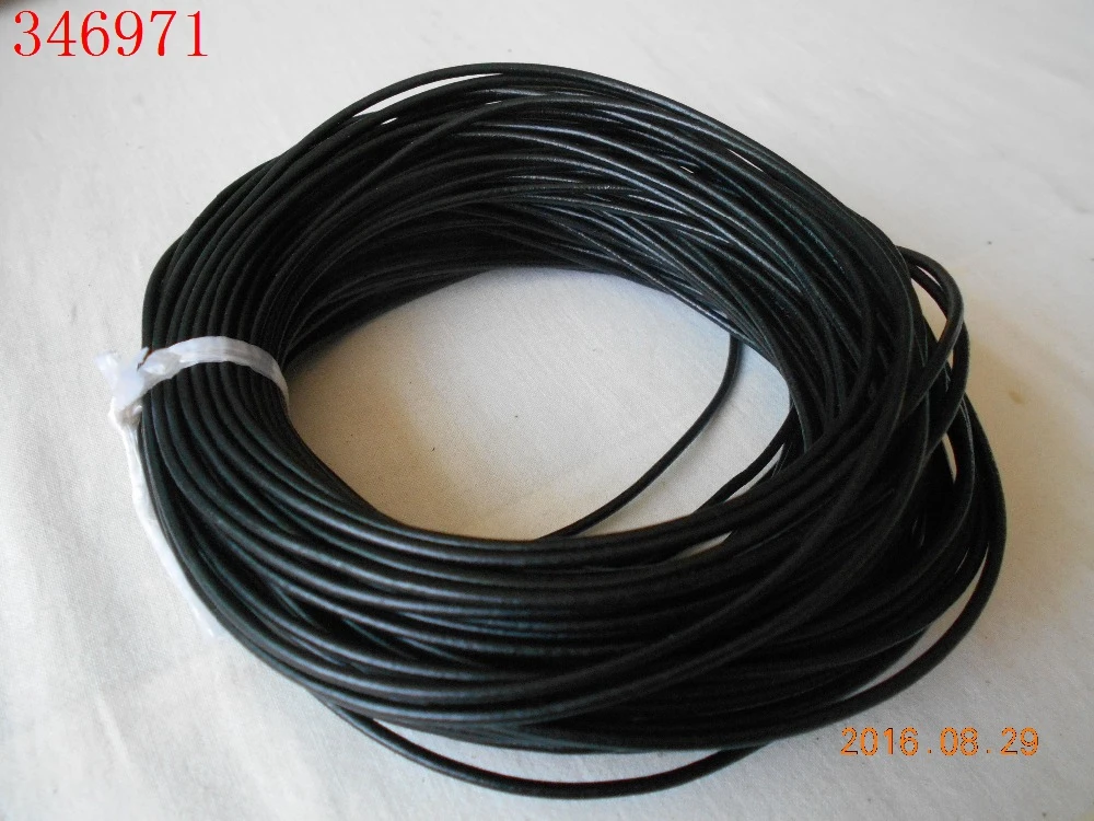 

DIY Bracelet Necklace metal jewelry accessories Making Beads Lovely Black Round Real Leather Jewelry Cord 2mm 10M length