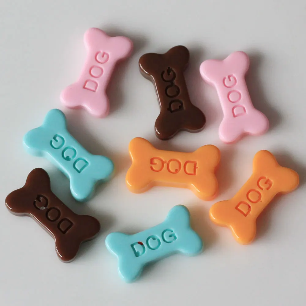 Kawaii Miniature Food Dog Bone Biscuit Resin Flatback Cabochon, DIY Decorative Craft, Scrapbooking Accessories