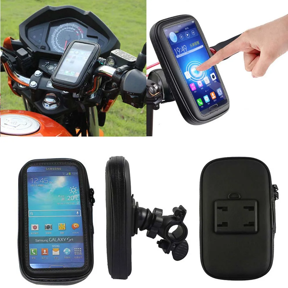 Waterproof Bicycle Motorcycle Phone Holder Bike Phone Touch Screen Bag 5.5-6.4 Inch Handlebar Holder For IPhone