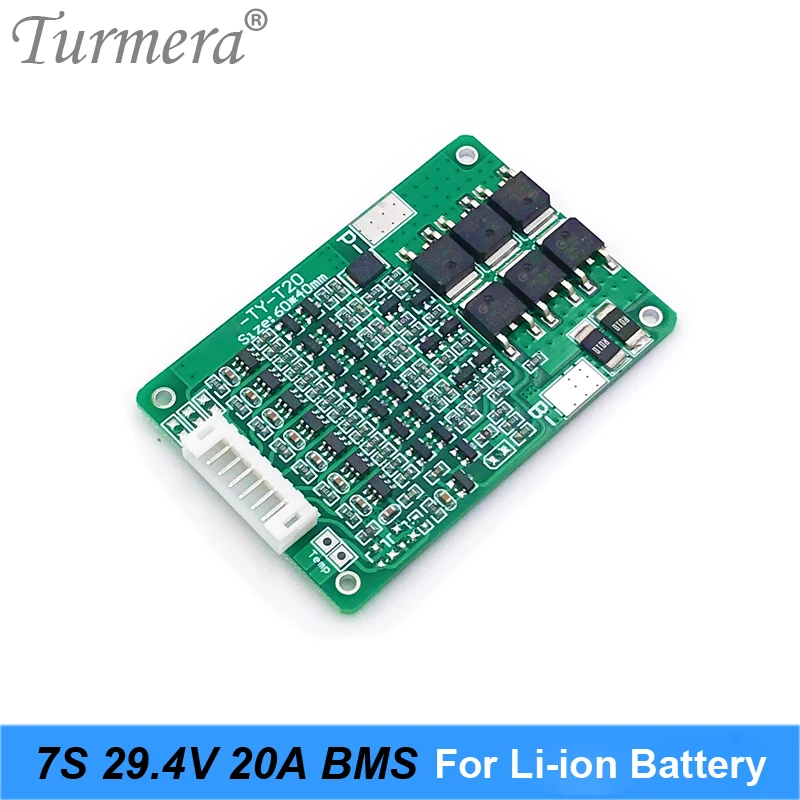 Lithium Battery 7S 24V 20A 18650 Protection Board for 25.2V 29.4V E-bike E-scooter Battery BMS Suit A Power Wheels Battery Pack