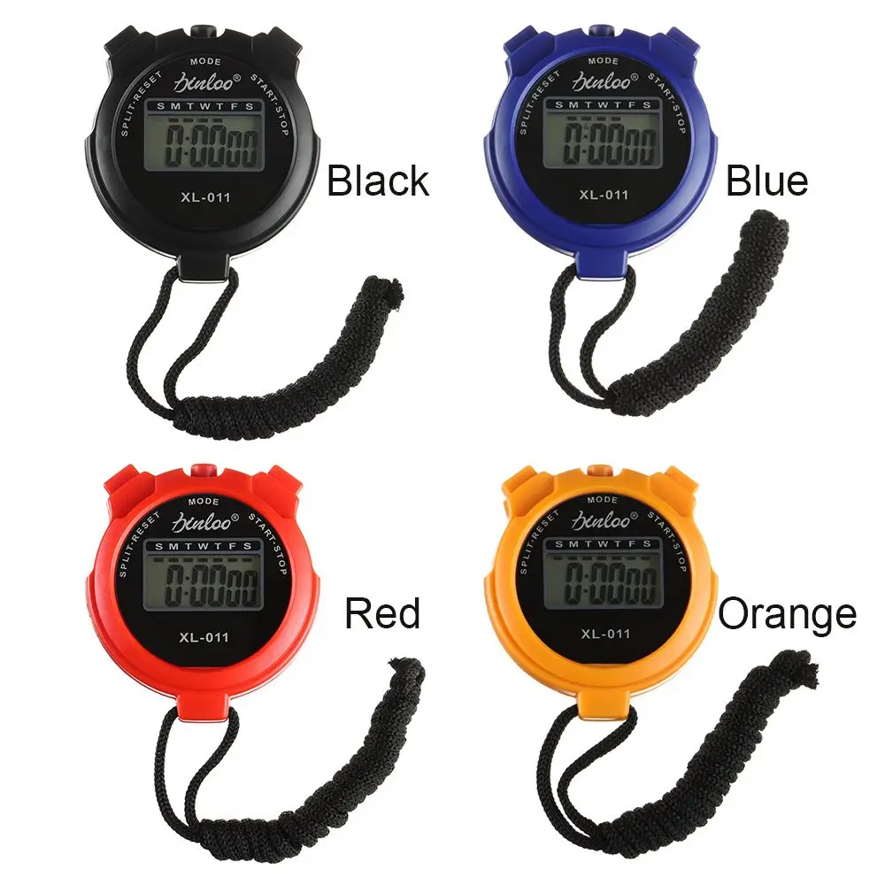 مقاوم للماء اللفة سبليت الجري اللياقة البدنية الرياضة ساعة توقيت الموقت ساعة توقيت مؤقت إلكتروني شاشة ديجيتال الذاكرة ساعة توقيت