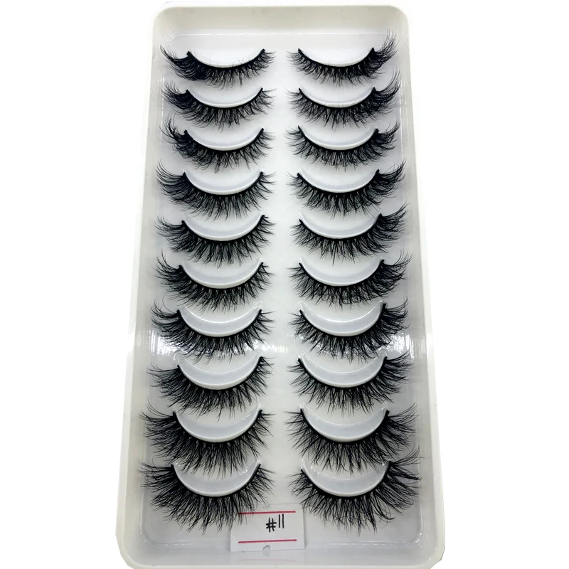 NEW 10 Pairs Natural False Eyelashes Fake Lashes Long Makeup 3d Mink Lashes Extension Eyelash Mink Eyelashes for Beauty maquiage