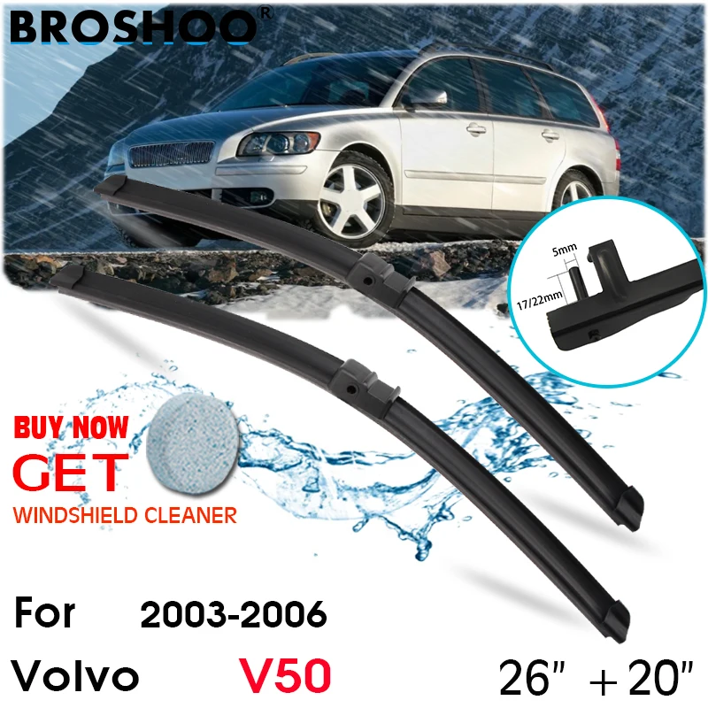 

Car Wiper Blade Front Window Windscreen Windshield Wipers Blades Side Pin Auto Accessories For Volvo V50 26"+20" 2003-2006