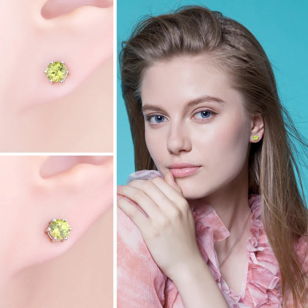 JewelryPalace حقيقية الزبرجد الأزرق توباز جمشت سيترين العقيق 925 حلَق من الفضّة الاسترليني للنساء أحجار كريمة ملونة