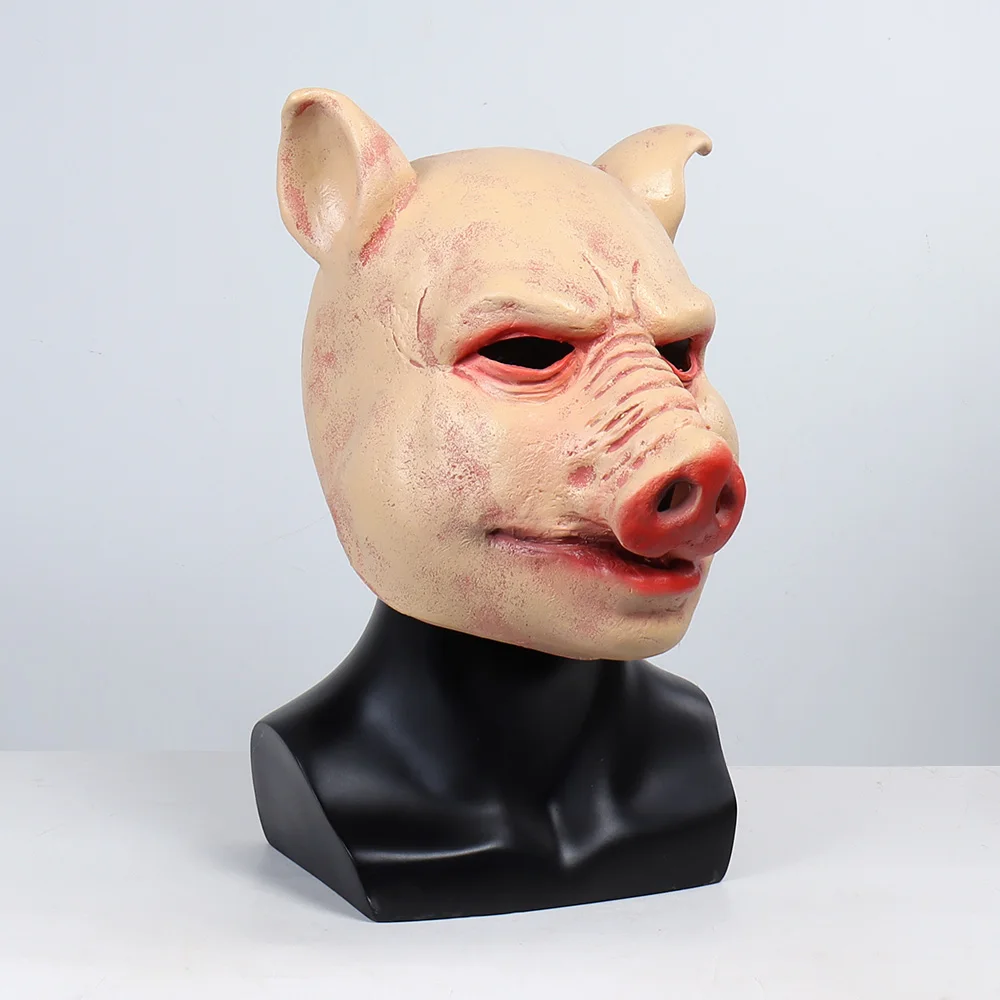 Anime Pig Mask Latex Masques Piggy Face Mascarillas Animal Head Cosplay Helmet Scary Halloween Carnival Party Costumes Props