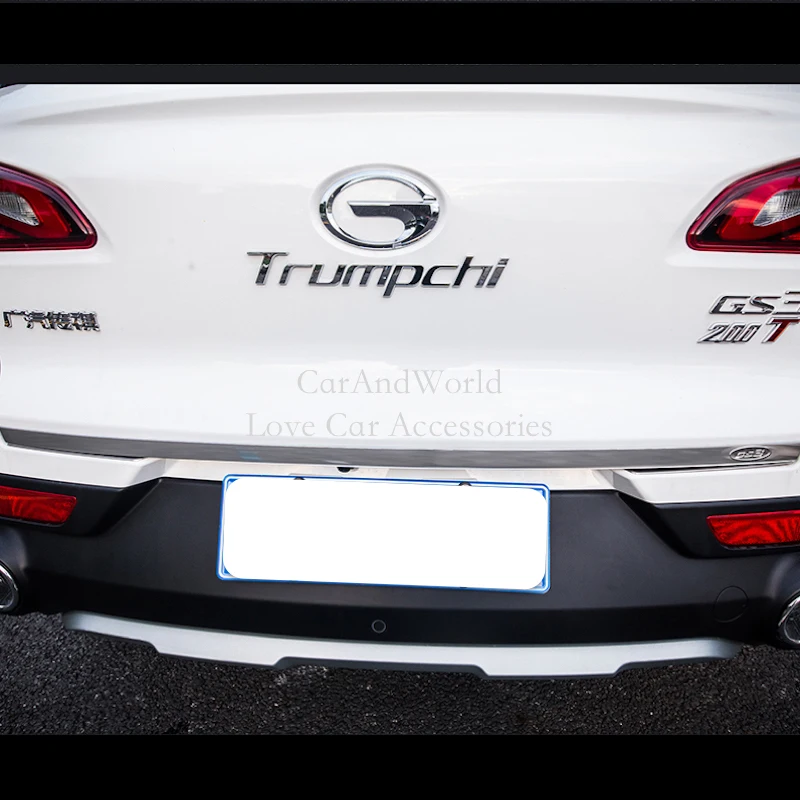 For Trumpchi GS3 2017-2021 Stainless Steel Rear Trunk Door Tail Gate Edge Trims Guard Cover Garnish Car Accessories