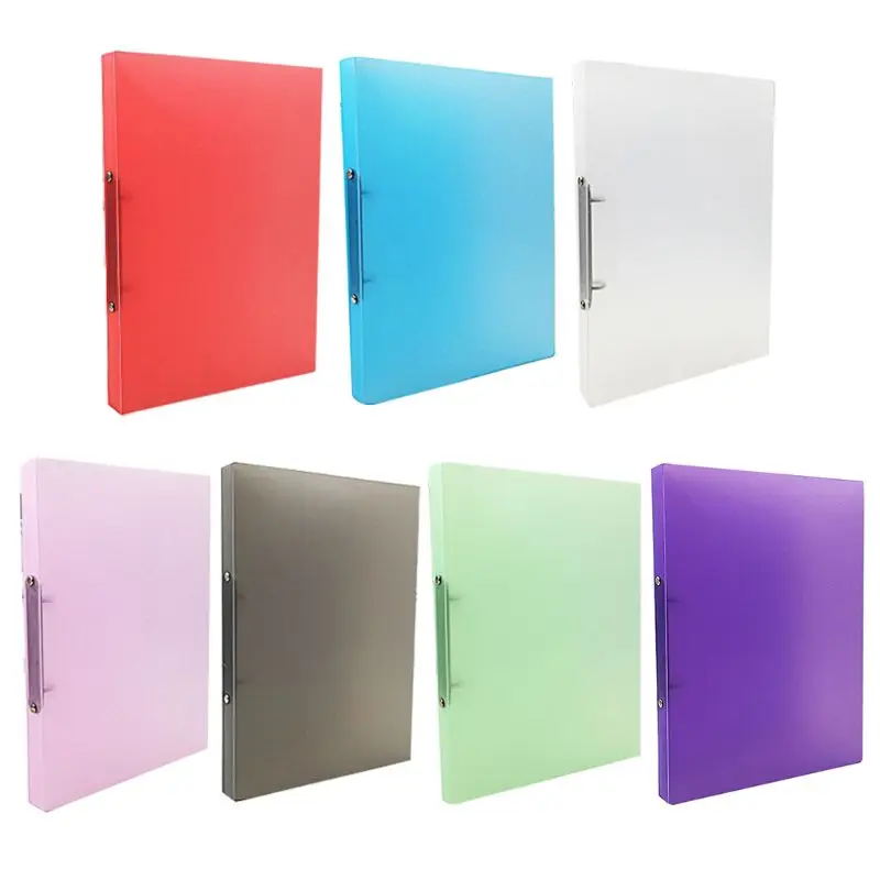 

A4 Ring Binder Colorured Transparent Loose-leaf Paper File Folder School Office Document Storage Supply