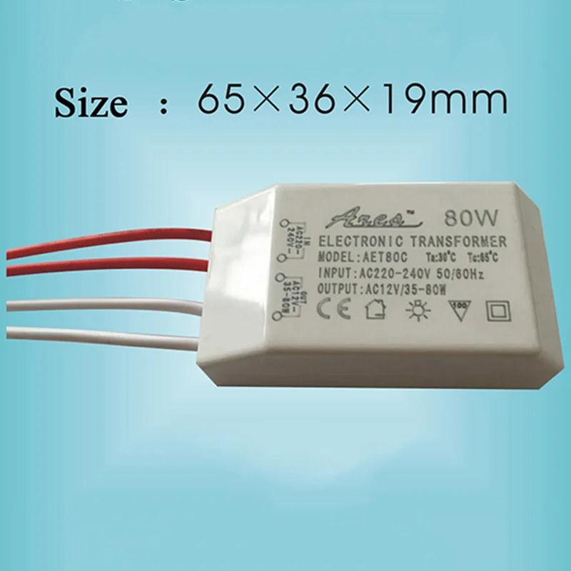 Imagem -04 - Transformador Eletrônico Regulável para Lâmpada de Quartzo Lâmpadas de Cristal de Halogênio Proteção Ambiental ca 12v 20w 40w 60w 80w