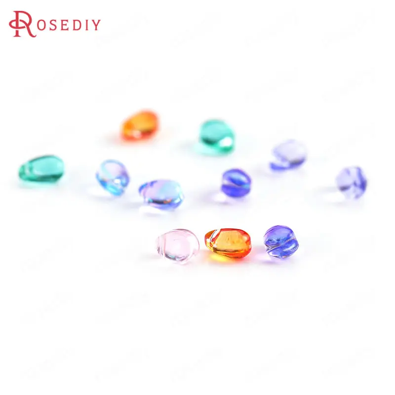 (F180)20 pieces 5.8*8.8mm 6*9mm 14*10mm Glass Glossy Tear Drop Beads Drop Shape End Beads Diy Jewelry Findings Accessories