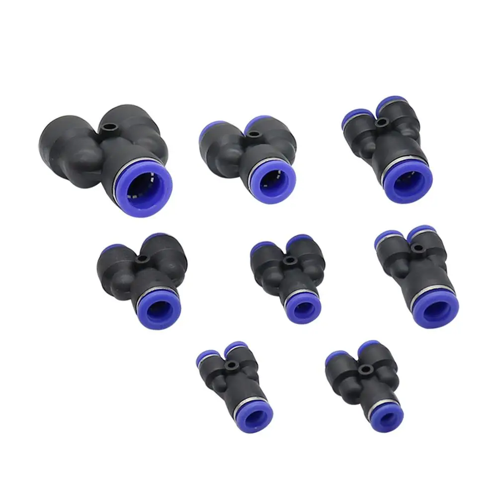 4/6/8/10/12/16mm Interface Y Shape Slip-lock Reducing Connector Pneumatic 3 Way Port Adapter Garden Water Hose Splitter 5 Pcs