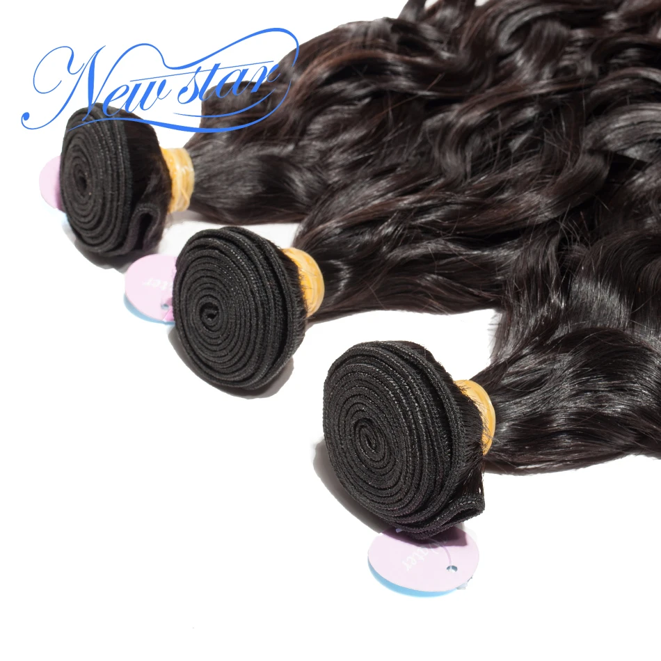 New Star Hair Natural Wave 3 Bundles Peruvian Virgin Hair Weave Extensions Water Wave 100% Unprocessed Raw Human Hair Weaving