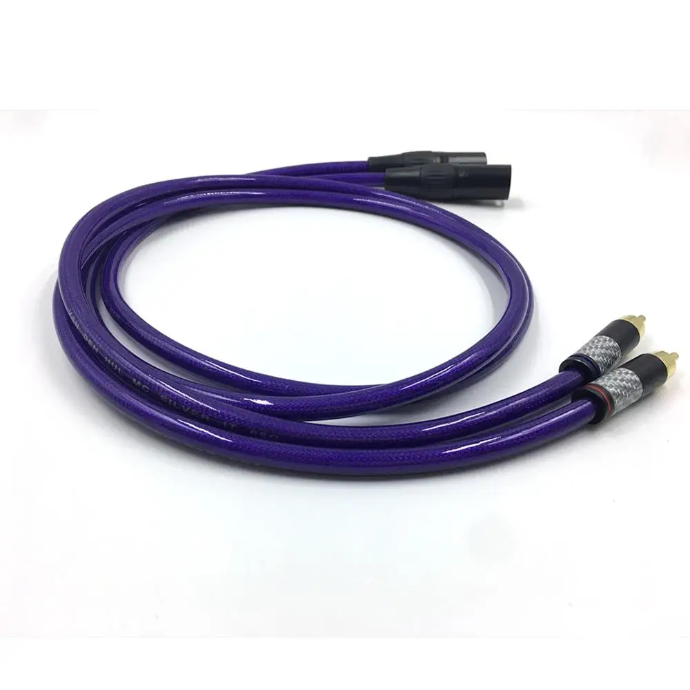 Pair HIFI  XLR Male to Dual RCA Male Plug Audio Signal Patch Cable 3 Pin 2 XLR Male to 2 XLR Female Audio Cable
