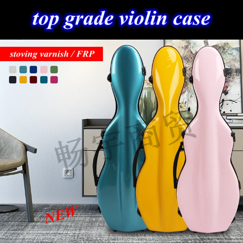 Violin Case Bag, Top Grade, 4/4, Stving Varnish, Fiberglass, FRP, Waterproof, Shockproof Backpack, Violin Parts