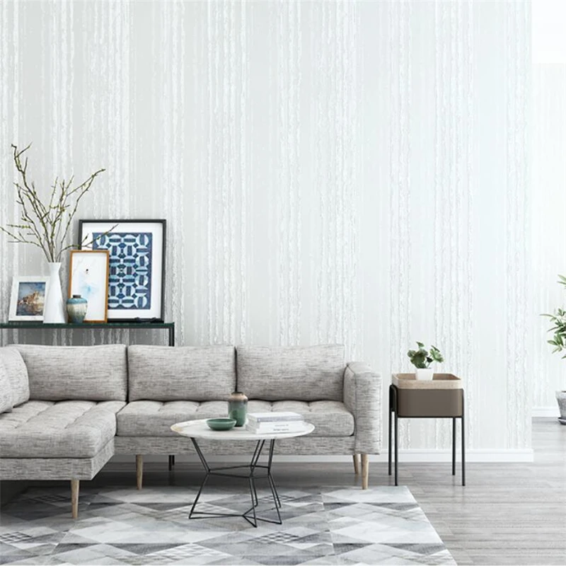 WELLYU Modern minimalist pure color white wallpaper Nordic style striped diatom mud wallpaper living room bedroom wall paper
