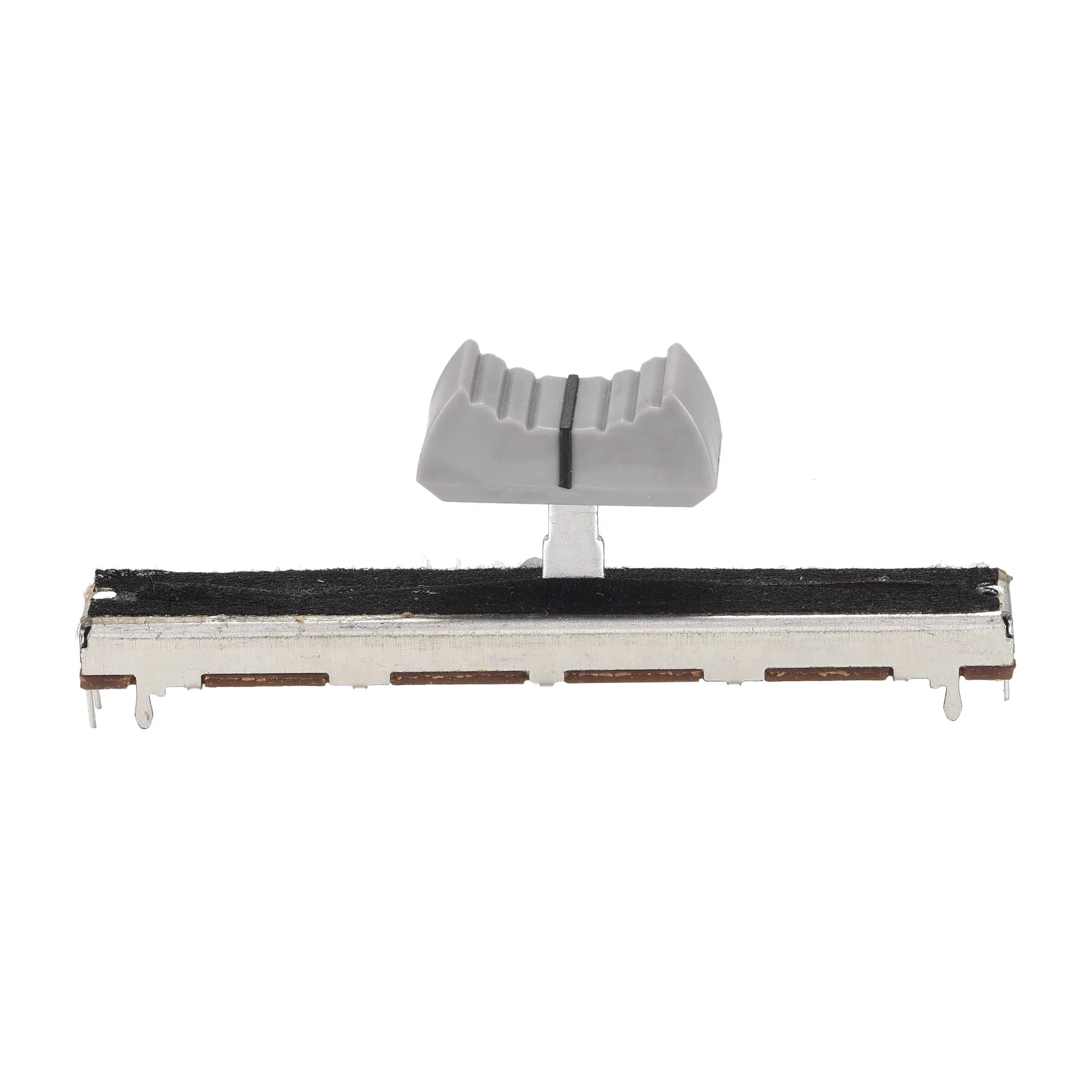 Uxcell 75มม.Potentiometer สไลด์ B10K Ohm สีเทาลูกบิดสีดำ