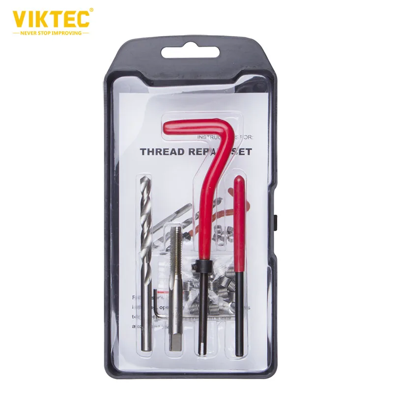 Thread Repair Kit M5X0.8mm,M6 X 1.0mm,M7X1.0mm,M8X1.25mm,Helicoil Type Repair Set,25pc,VT01073