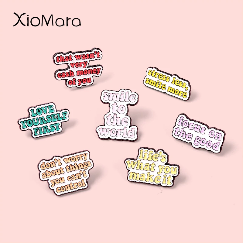 Multicolor Post-It Notes Encourage Convenient Sticker Enamel Pin Text Quotes Badge Lapel Brooches Ladies Collar Bag Gift Jewelry