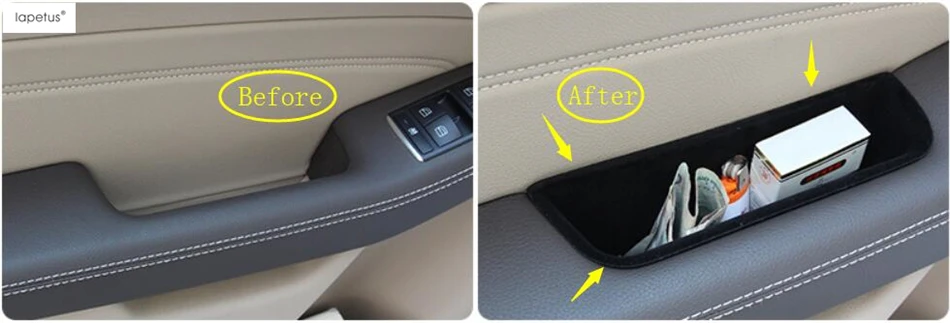 

Lapetus Accessories For Mercedes Benz GLS X166 2017 2018 Front Door Handle Armrest Container Holder Tray Storage Box Cover Kit