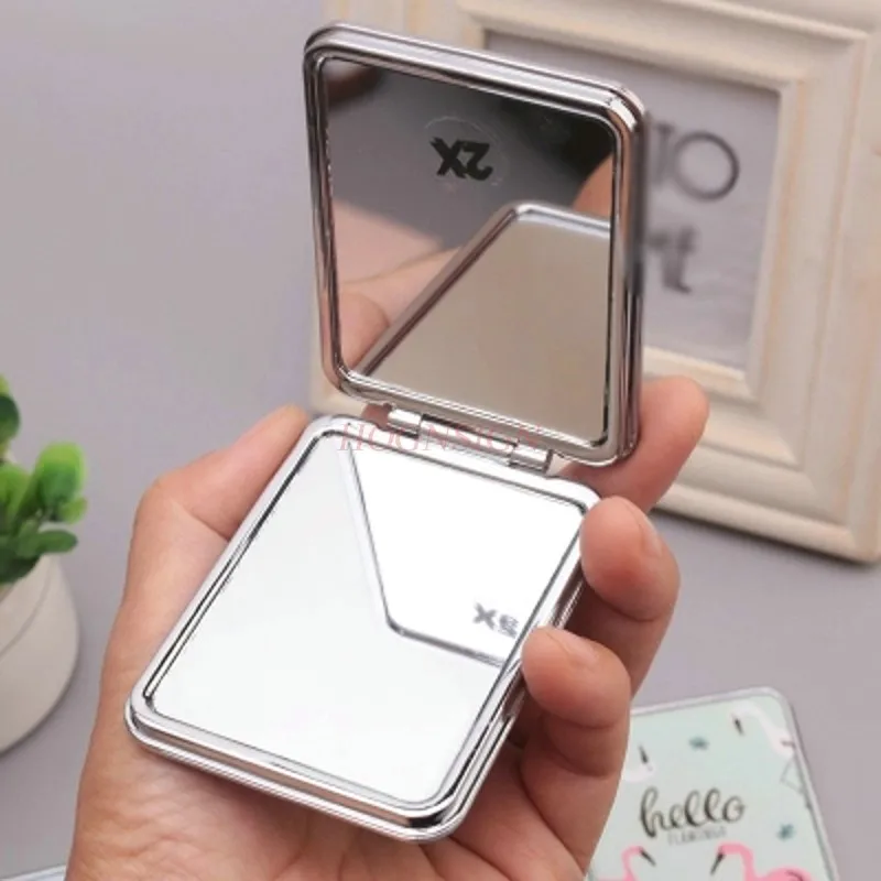 Small Mirror Cartoon Leather Mirror Cute Folding Double-sided Small Round Mirror Ladies Carry-on Makeup Mirror Sale