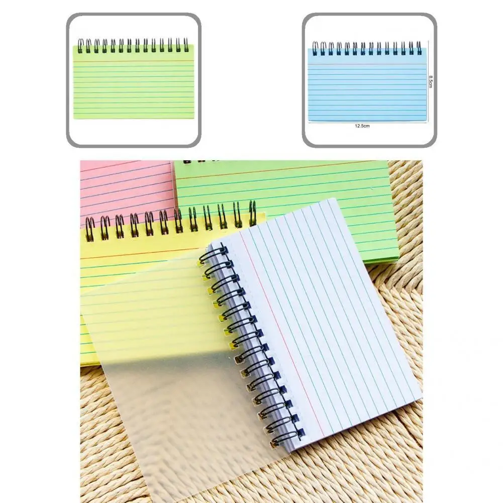 Rectangular Practical Small Spiral Notebook Paper Message Pad with Clear Cover School Supplies
