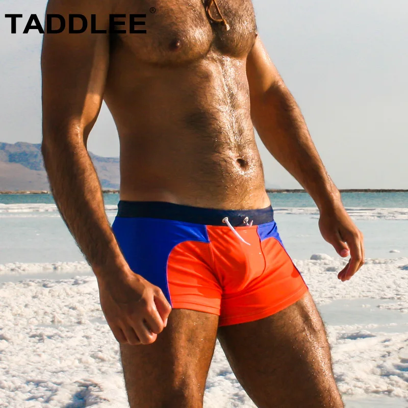 Taddlee Swimsuits Men's Swim Boxer Trunks Sexy Swimwear Square Cut Board Shorts