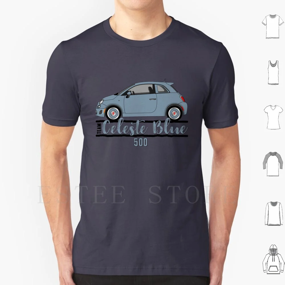 Équipe Celeste bleu 500 t-shirt imprimé coton course 500 500 équipe Celeste bleu italien course économique voiture