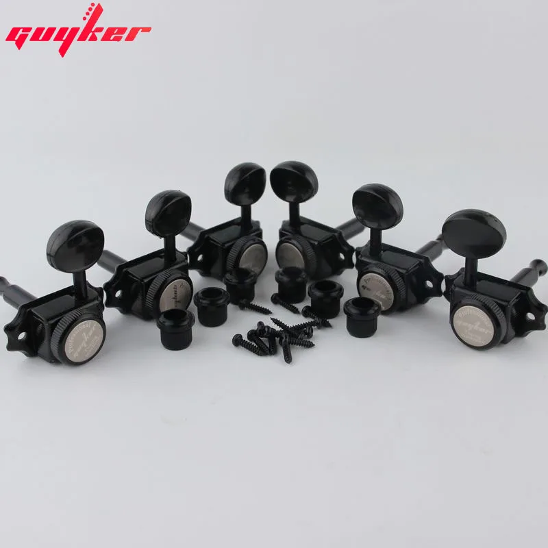 1 SET 3R3L GUYKER Lock String Tuners Vintage Tuners Machine Heads Tuners Black