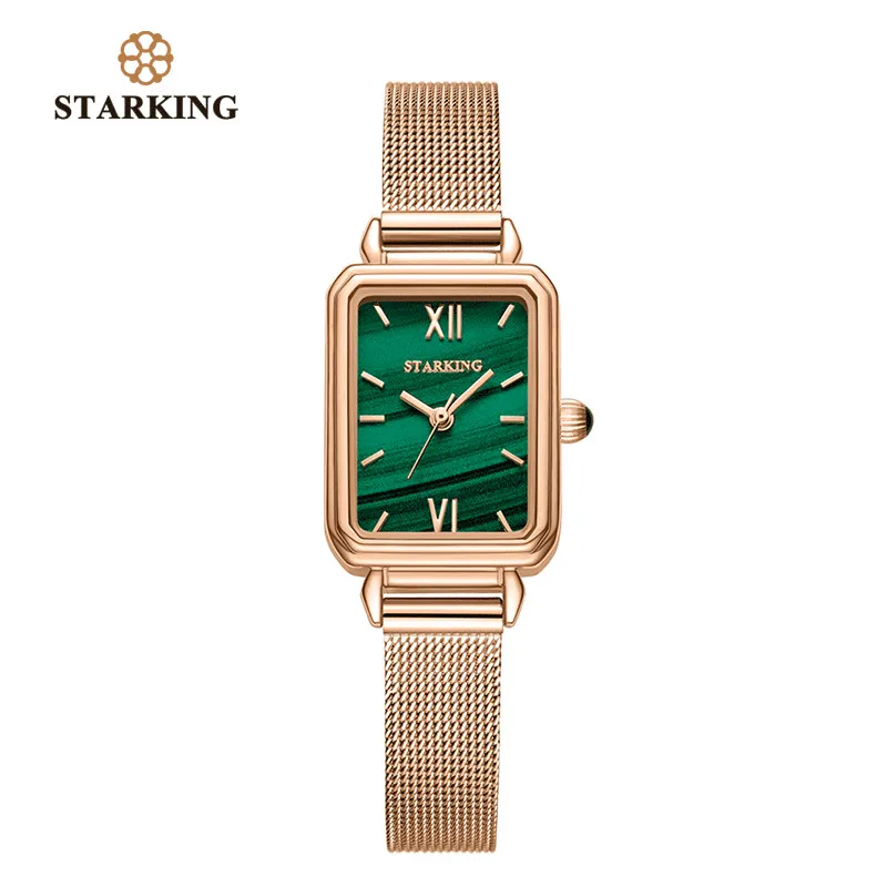 STARKING Top Brand Women Quartz Watch Japan Movt Rectangular Small Green Ladies Girls Bracelet ultra-thin waterproof Wristwatch