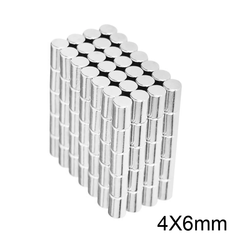 20/50/100/200/300pcs 4x6 mm Search Minor Diameter Magnet 4mmX6mm Bulk Small Round Magnets 4x6mm Neodymium Disc Magnets 4*6 mm