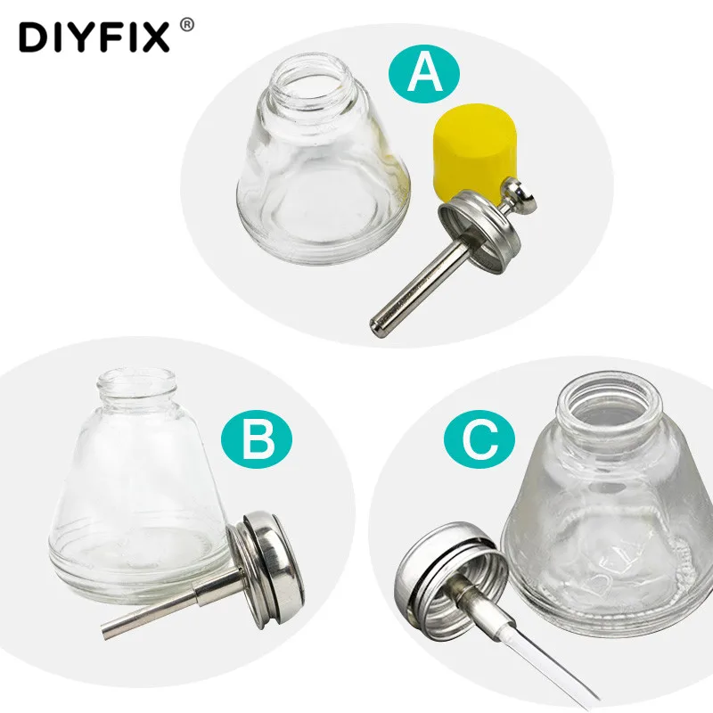 DIYFIX-زجاجة كحول زجاجية من النوع بالضغط ، 150 مللي ، لوحة مضادة للكهرباء الساكنة ، زجاجة مياه غسيل ، إصلاح الهاتف الخلوي ، أداة تنظيف نحاسية