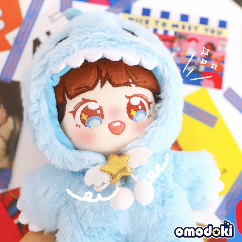 Handmade 20cm idol Doll's Clothes Accessoires Cute Dinosaur Hooded Cloak Brooch for 15/10cm Dolls KPOP Fans Collection