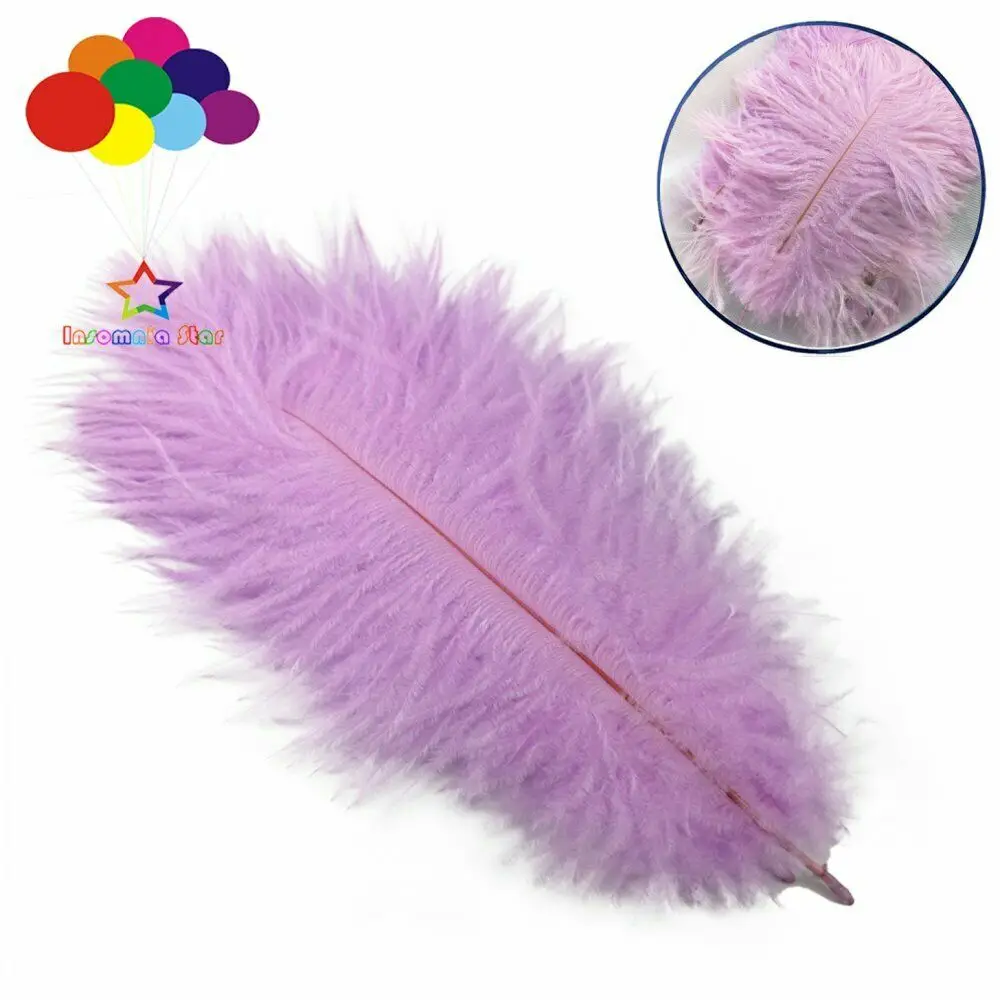 Ostrich Feathers for Decoration, Starry Wedding Mask, Handmade DIY, 30 Colors, 15-20 cm