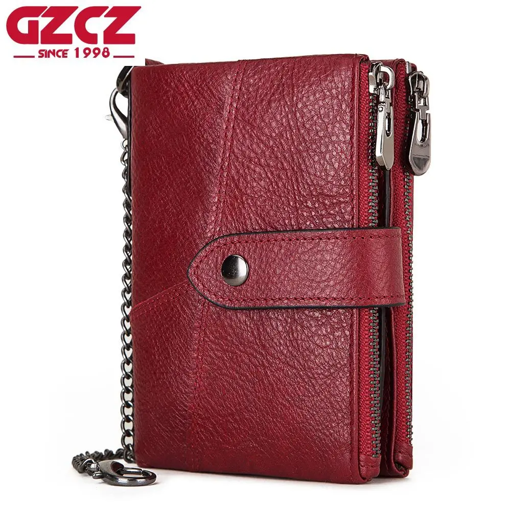 

Rfid Genuine Leather Wallet Women Crazy Horse Wallets Short Female Money Bag Quality Designer Mini Walet Coin Purse