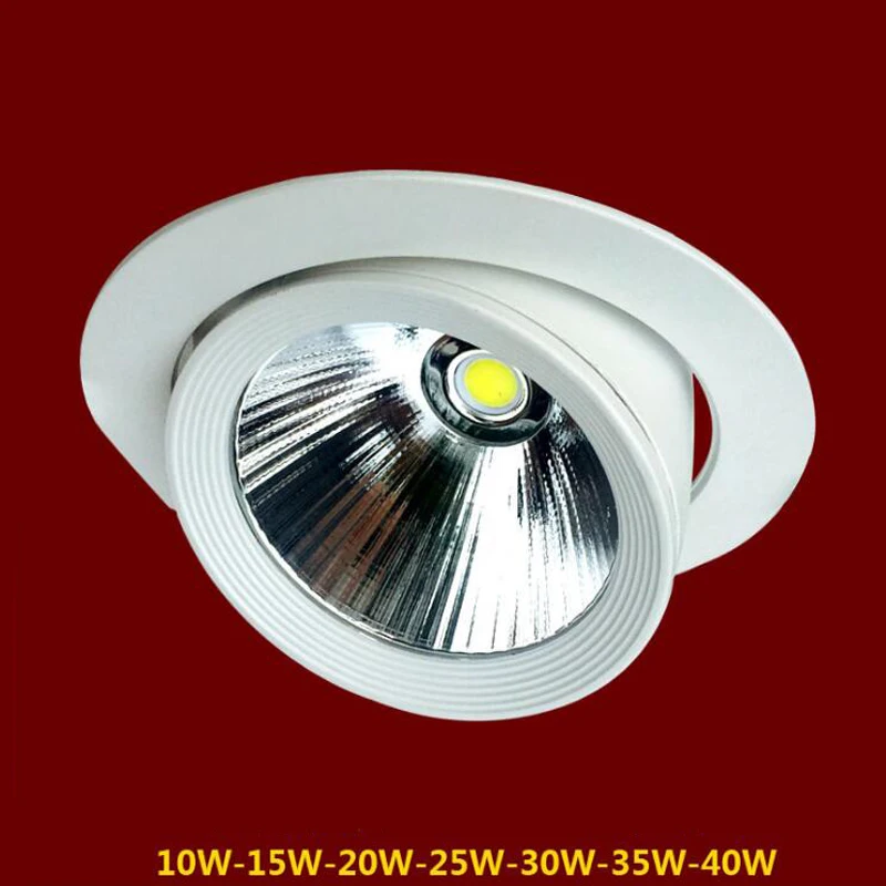 60pcs/lot 10w 15w 20W Ceiling DownLight Adjustable Gimable Rotation Recessed Led downlights COB Led Spot Lamp Ac85-265V