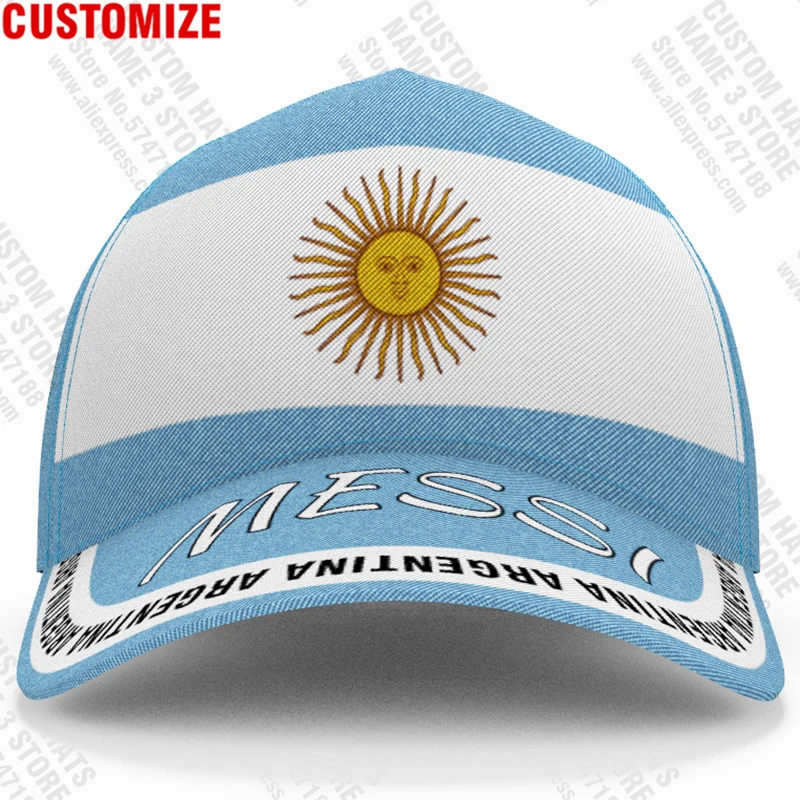 Argentina Baseball Caps Free Custom Name Travel Arg Country Gyms Messi Hats Ar Flags Spanish Argentine Nation Diy Words Headgear