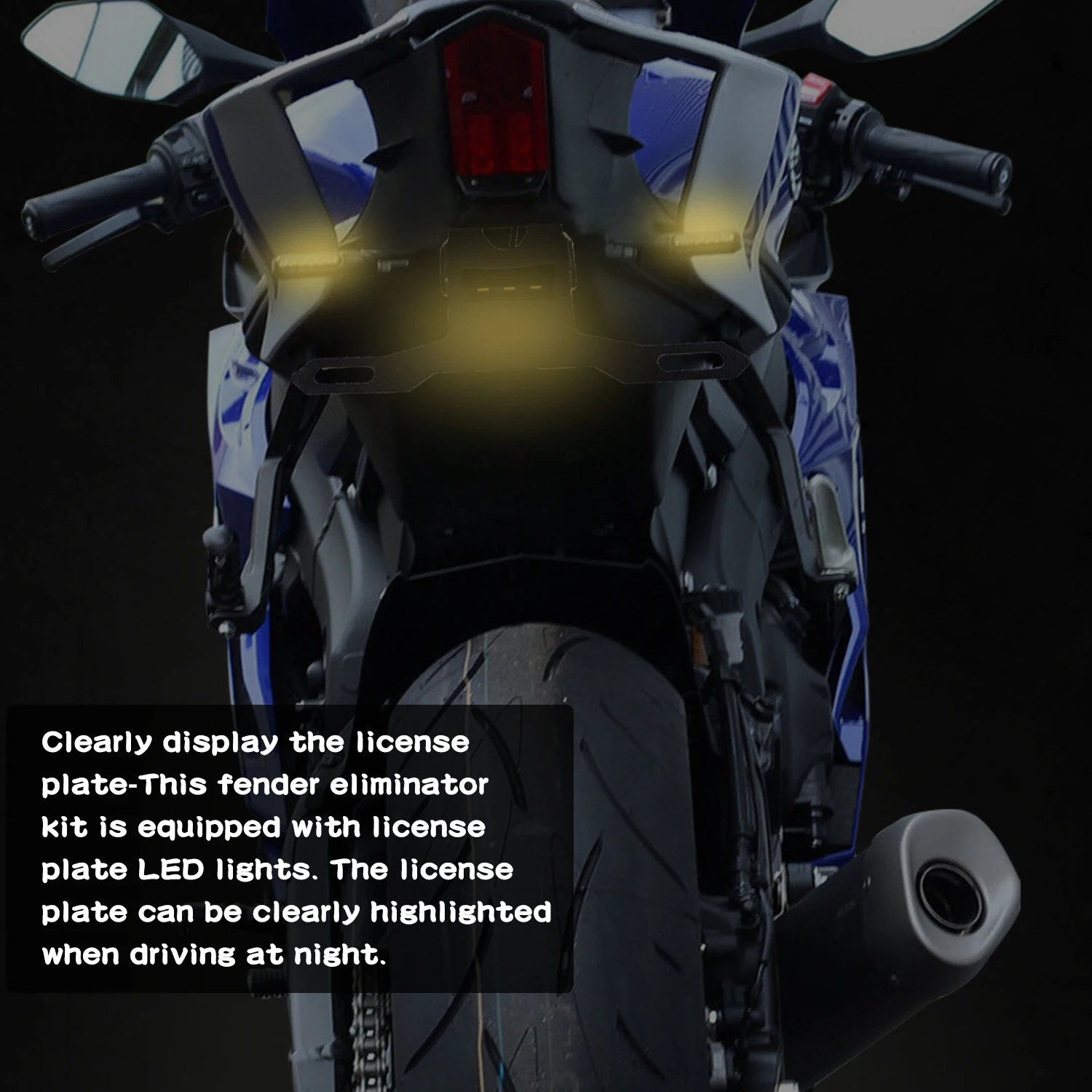 Motorcycle License Plate Holder LED Tail Tidy Fender Eliminator For Yamaha YZF-R6 YZFR6 2017 2018 2019 2020 YZF R6 Accessories