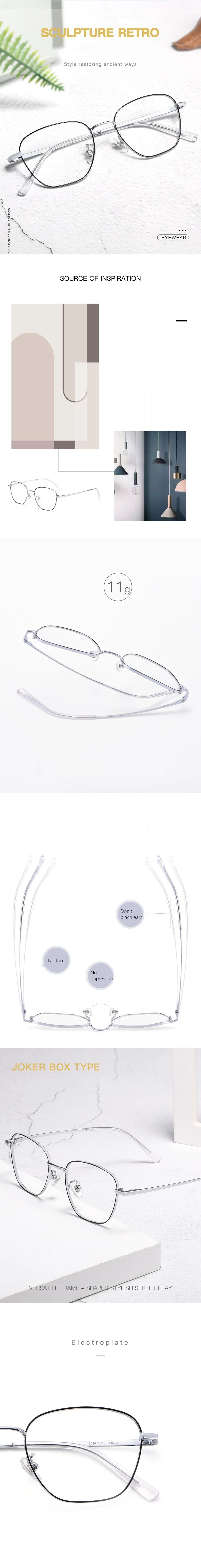 YIMARUILI Ultra-licht Mode Reinem Titan Brillen Rahmen männer Retro Runde Dekorative Optische Myopie Gläser Rahmen Frauen 9026JY – Detail 1