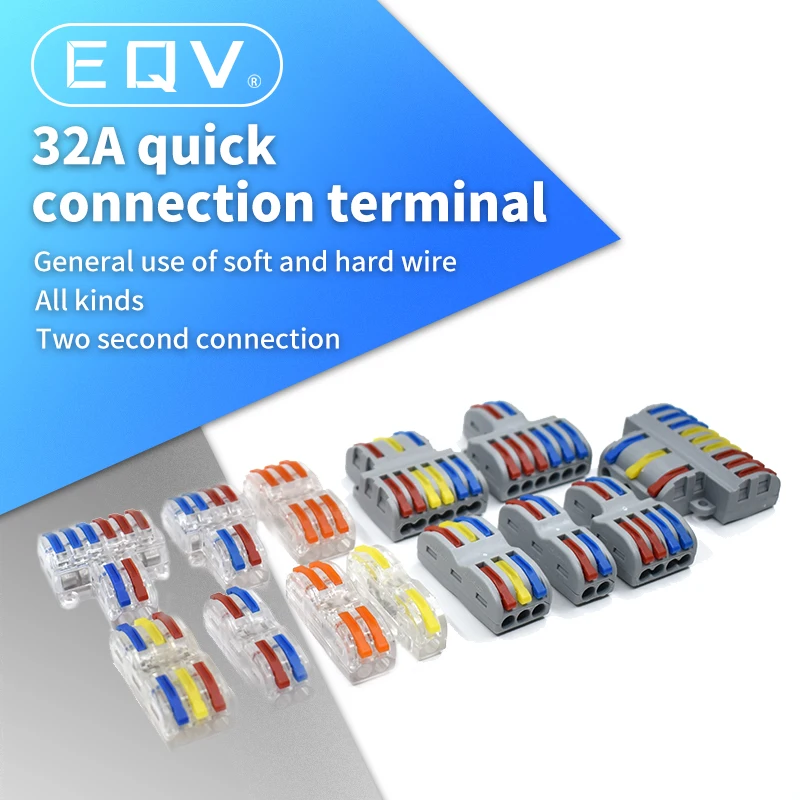 Mini Fast Wire Cable Connectors Universal Compact Conductor Spring Splicing Wiring Connector Push-in Terminal Block 422 SPL-2/3