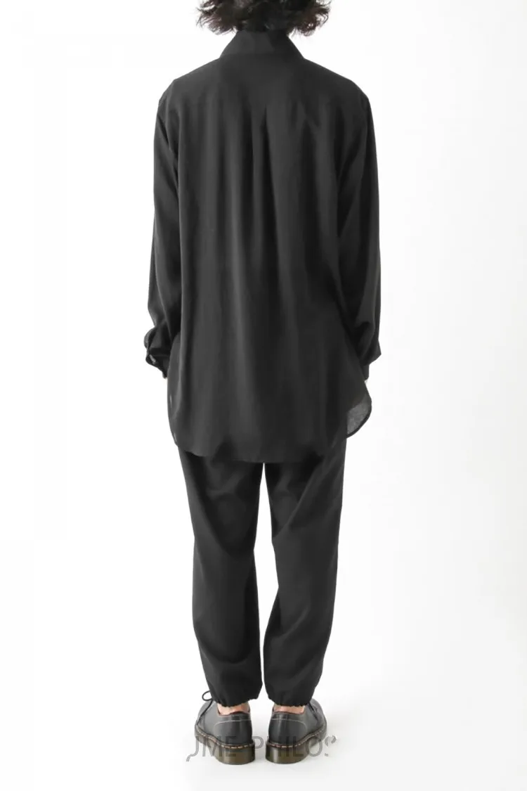 

Мужская рубашка с длинным рукавом, белая Асимметричная рубашка из чистого хлопка, с квадратным воротником, большие размеры, весна-осень 2019